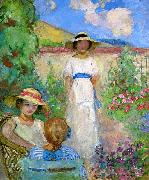 Lebasque, Henri Three Girls in a Garden painting